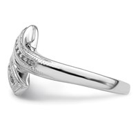 Sterling Silver Rhodium Plated Diamond Ring view 3