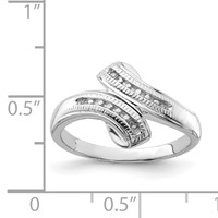 Sterling Silver Rhodium Plated Diamond Ring view 4