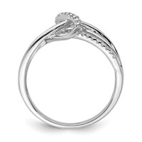 Sterling Silver Rhodium Plated Diamond Fashion Ring view 2