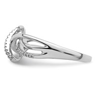 Sterling Silver Rhodium Plated Diamond Fashion Ring view 3