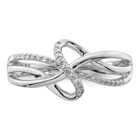 Sterling Silver Rhodium Plated Diamond Fashion Ring view 5