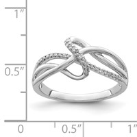 Sterling Silver Rhodium Plated Diamond Fashion Ring view 4