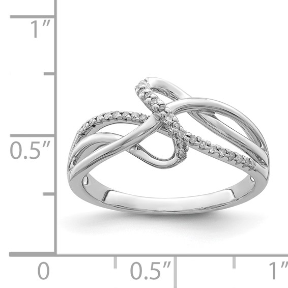 Sterling Silver Rhodium Plated Diamond Fashion Ring