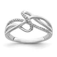 Sterling Silver Rhodium Plated Diamond Fashion Ring view 1