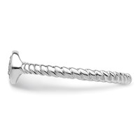 Sterling Silver Rhodium Plated White Diamond Stackable Ring view 3