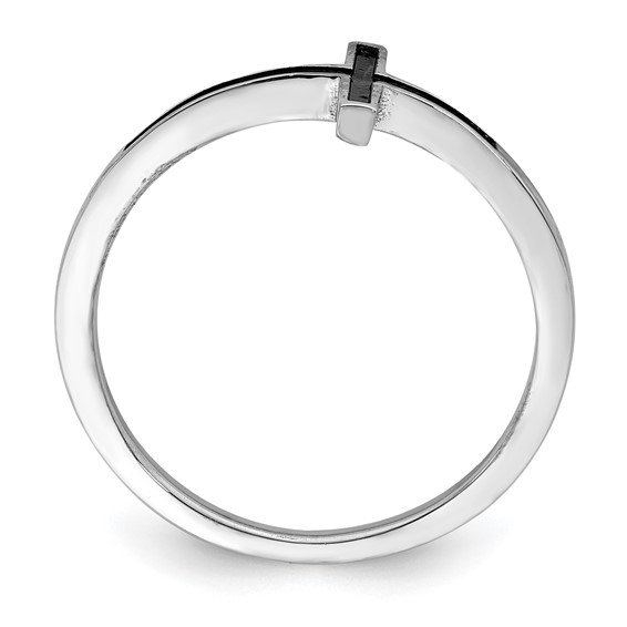 Sterling Silver Sideways Cross Rings