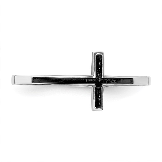 Sterling Silver Sideways Cross Rings