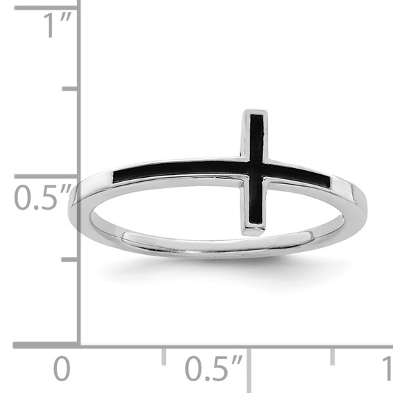 Sterling Silver Sideways Cross Rings