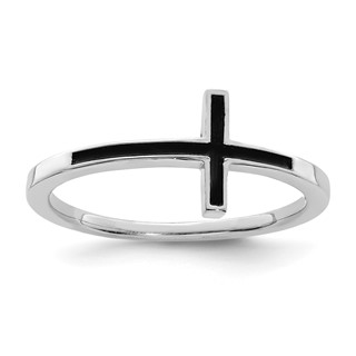 Sterling Silver Sideways Cross Rings