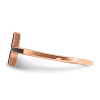 Sterling Silver Rose Gold-plated Antiqued Sideways Cross Ring view 4