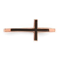 Sterling Silver Rose Gold-plated Antiqued Sideways Cross Ring view 5