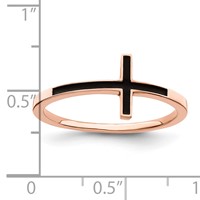 Sterling Silver Rose Gold-plated Antiqued Sideways Cross Ring view 3