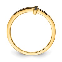 Sterling Silver Yellow Gold-plated Antiqued Sideways Cross Ring view 2