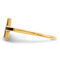 Sterling Silver Yellow Gold-plated Antiqued Sideways Cross Ring view 3