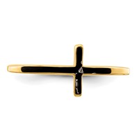 Sterling Silver Yellow Gold-plated Antiqued Sideways Cross Ring view 5
