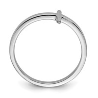 Sterling Silver Rhodium-plated Sideways Cross Ring view 2