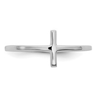 Sterling Silver Rhodium-plated Sideways Cross Ring view 5