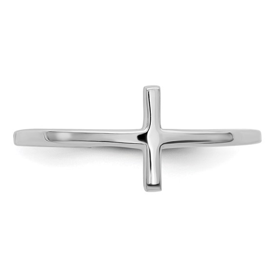 Sterling Silver Sideways Cross Rings