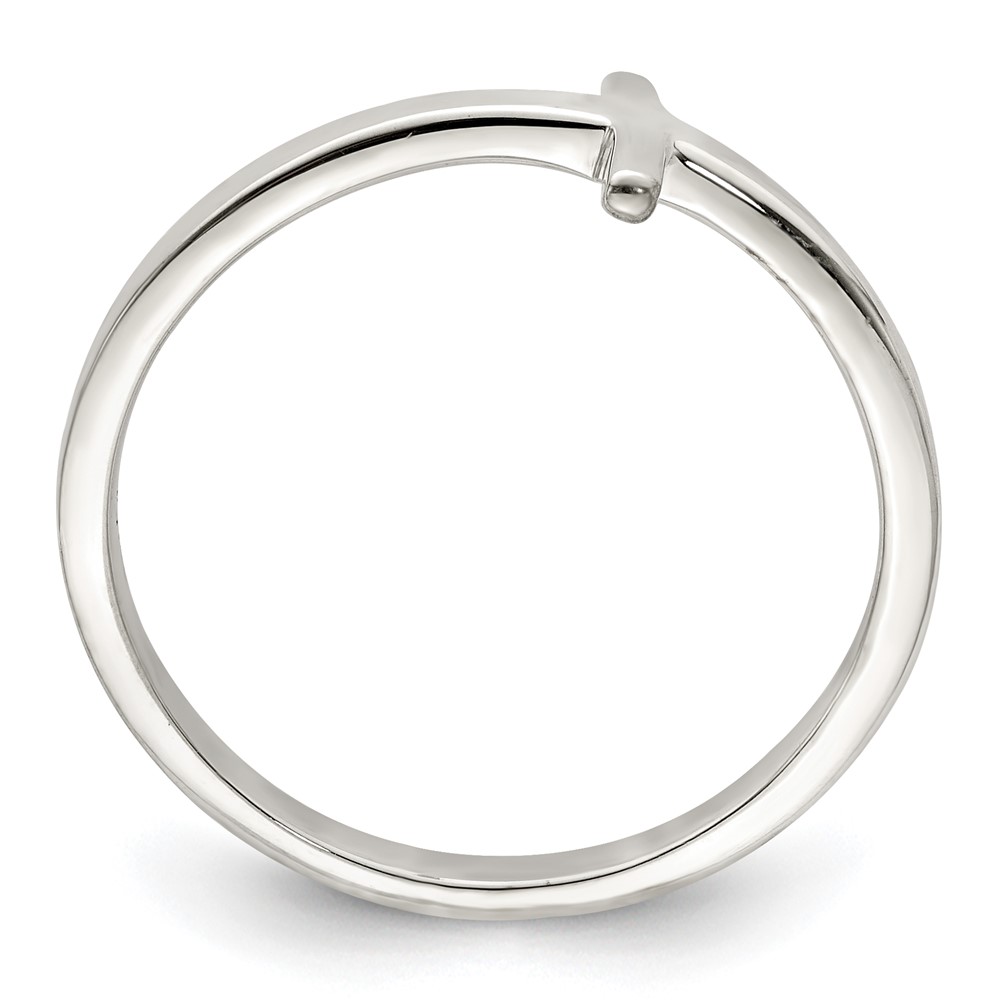 Sterling Silver Rose Gold-plated Sideways Cross Ring (QR5883P-7)