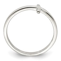 Sterling Silver Rose Gold-plated Sideways Cross Ring view 2