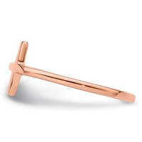Sterling Silver Rose Gold-plated Sideways Cross Ring view 4