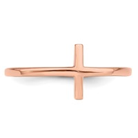 Sterling Silver Rose Gold-plated Sideways Cross Ring view 5