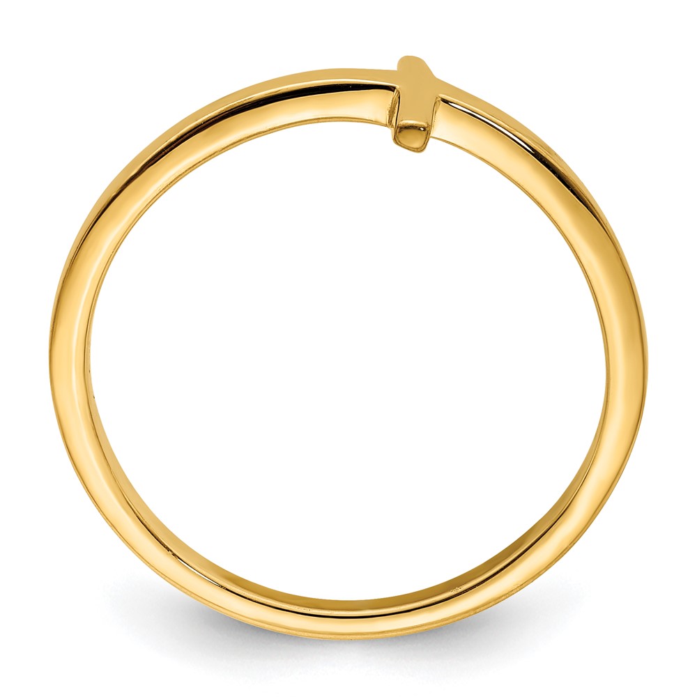Sterling Silver Yellow Gold-plated Sideways Cross Ring (QR5883Y-6)