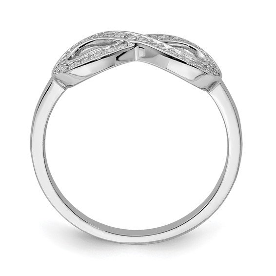 Sterling Silver Rhodium-plated with CZ Infinity Ring