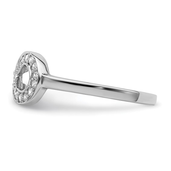 Sterling Silver Rhodium-plated with CZ Infinity Ring