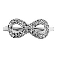 Sterling Silver Rhodium-plated CZ Infinity Ring - Size 7 view 5