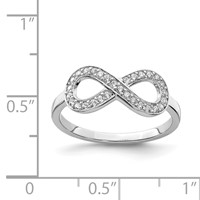 Sterling Silver Rhodium-plated CZ Infinity Ring - Size 7 view 4