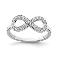 Sterling Silver Rhodium-plated CZ Infinity Ring - Size 7 view 1