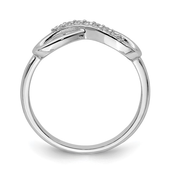 Sterling Silver Rhodium-plated with CZ Infinity Ring