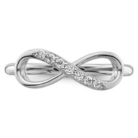 Sterling Silver Rhodium-plated CZ Infinity Size 7 Ring view 5