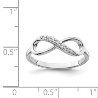 Sterling Silver Rhodium-plated CZ Infinity Size 7 Ring view 4