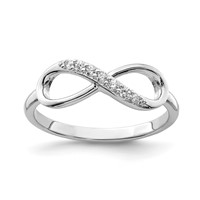 Sterling Silver Rhodium-plated CZ Infinity Size 7 Ring view 1