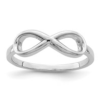 Sterling Silver Rhodium-plated Infinity Ring view 1