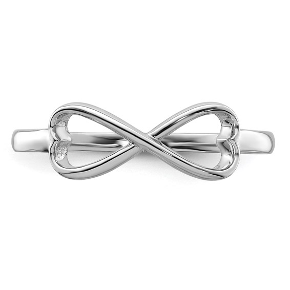 Sterling Silver Rhodium-plated Infinity Heart Ring