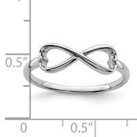 Sterling Silver Rhodium-plated Infinity Heart Ring view 4
