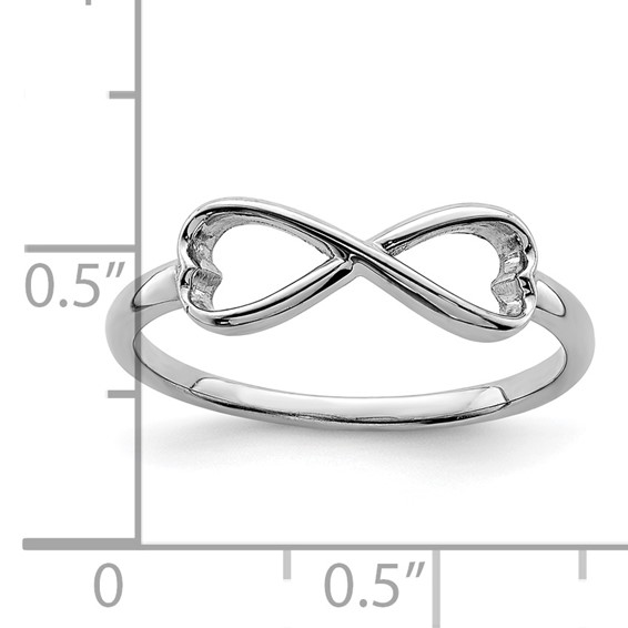 Sterling Silver Rhodium-plated Infinity Heart Ring