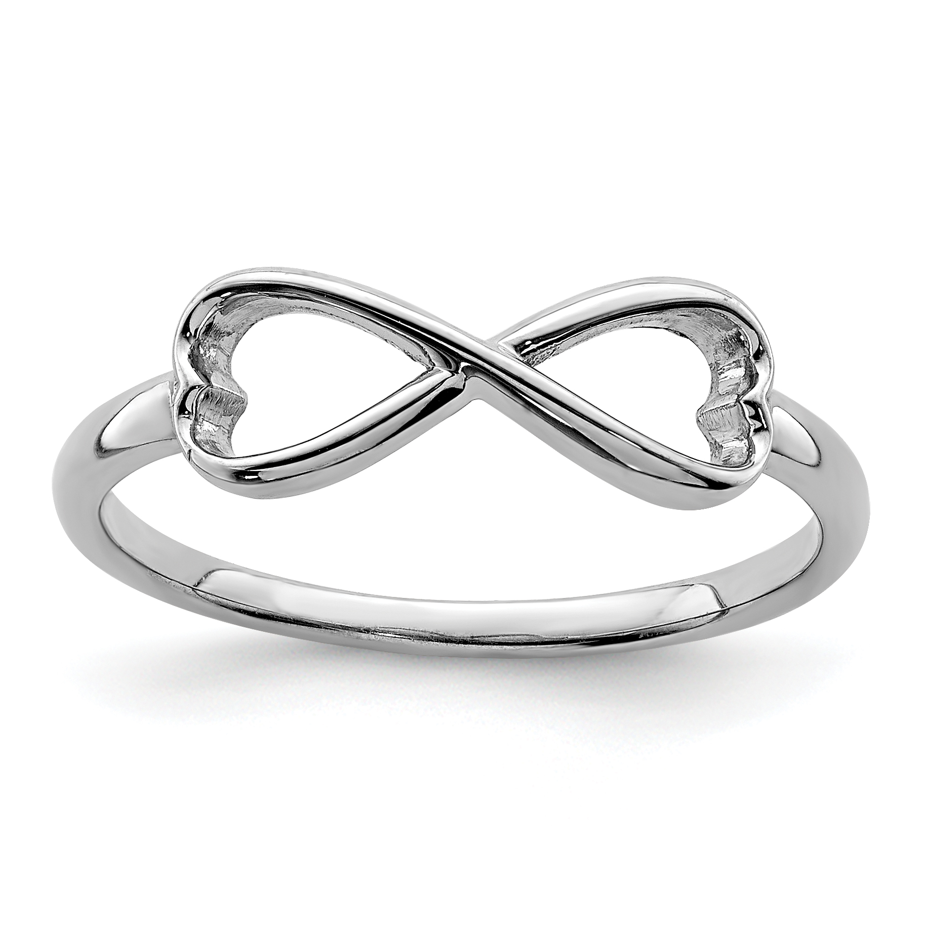 Sterling Silver Rhodium-plated Infinity Heart Ring (QR5888-6)