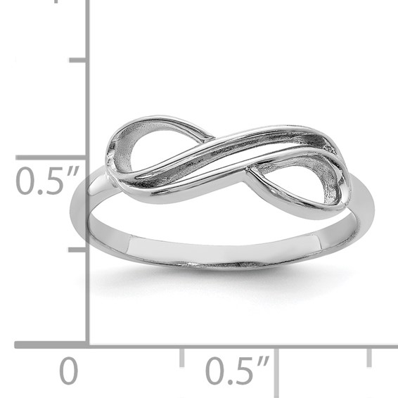 Sterling Silver Rhodium-plated Overlap Infinity Ring