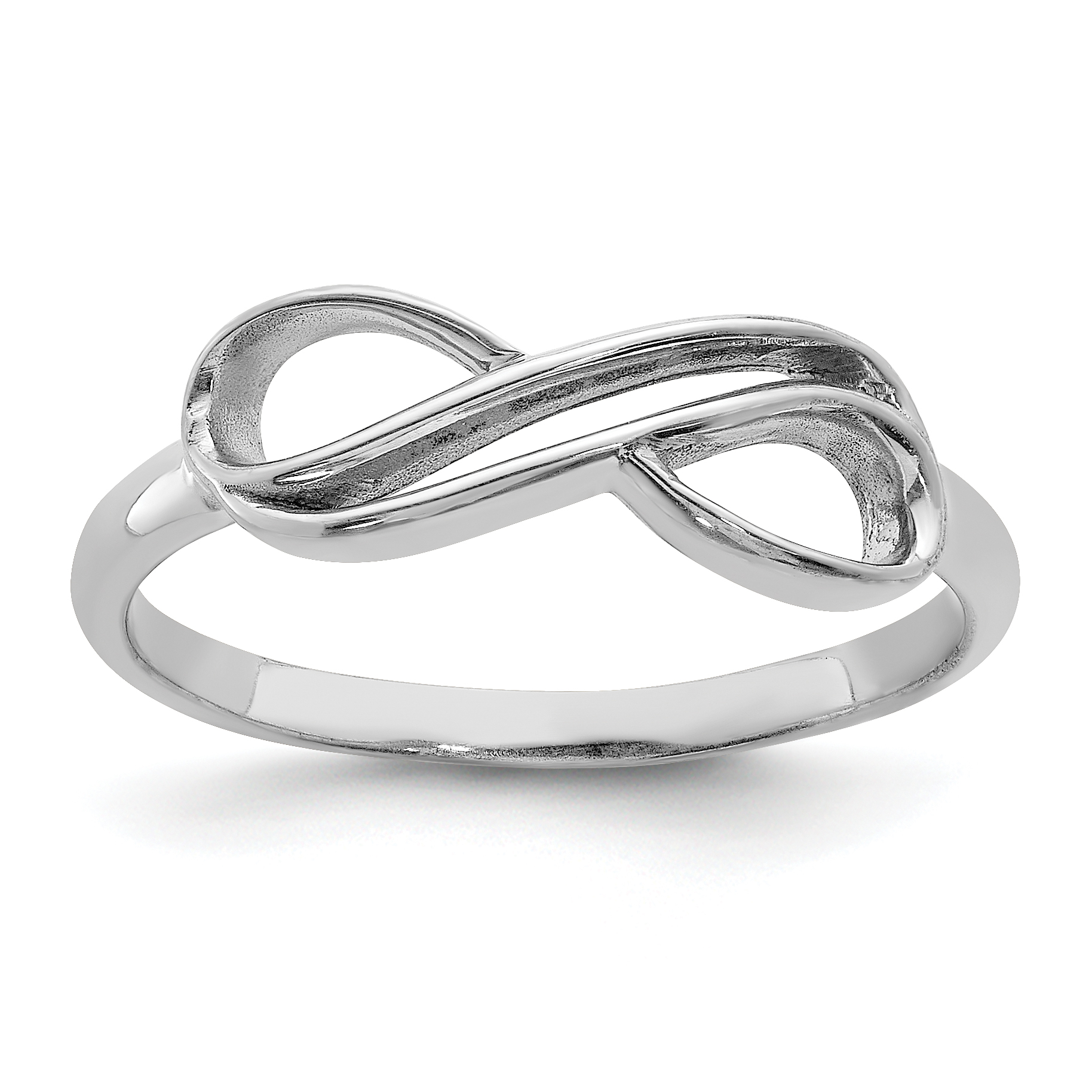 Sterling Silver Rhodium-plated Overlap Infinity Ring (QR5889-7)