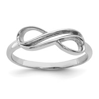 Sterling Silver Rhodium-plated Overlap Infinity Ring view 1