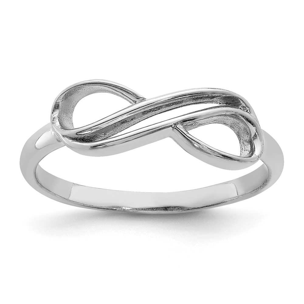 Sterling Silver Rhodium-plated Overlap Infinity Ring