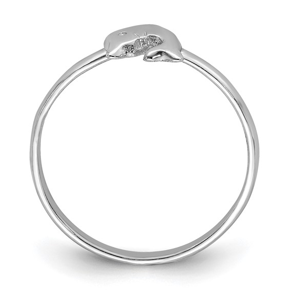 Sterling Silver Rhodium-plated Polished Dolphin Children's Ring