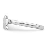 Sterling Silver Rhodium-plated Polished Dolphin Ring - Size 4 view 3