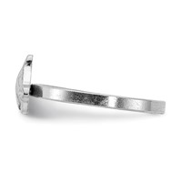 Sterling Silver Rhodium-plated Polished & Textured Horse Ring view 3