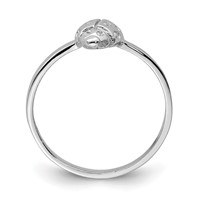 Sterling Silver Rhodium-plated Polished Ladybug Ring view 2