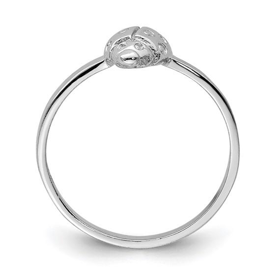 Sterling Silver Rhodium-plated Polished Ladybug Children's Ring
